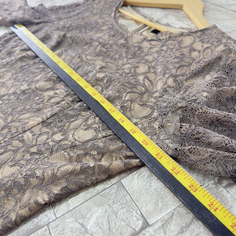 NWT Alex Marie Brown/Gold Lace Sheath Dress Women’s Size 16 - Picture 14 of 17